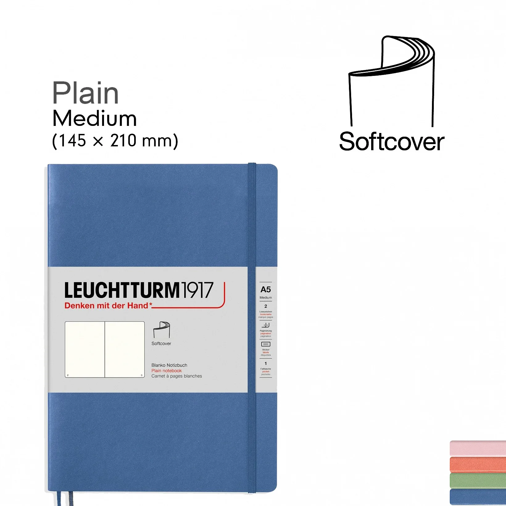 Leuchtturm1917 Notepad Medium Size (A5), Soft Cover in Pastel Tone, 123 Numbered Pages, Plain
Leuchtturm1917 Notepad Medium Size (A5), Soft Cover in Pastel Tone, 123 Numbered Pages, Plain