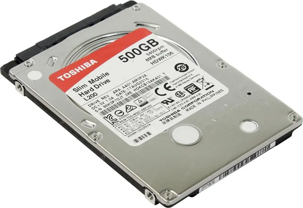 Фото Жесткий диск Toshiba SATA-III 500Gb HDWK105UZSVA L200 Slim (5400rpm) 8Mb 2.5" | Компьютеры и офис