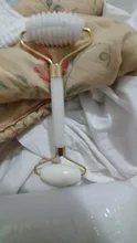 Rodillo de Jade blanco para masaje Facial, rodillo de Jade blanco para estiramiento Facial, herramientas de masaje Facial para mentón, cuello, cuidado de la piel