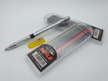 Lápiz mecánico de repuesto grueso 2,0, recargas de 12 colores opcionales, lápiz negro 2B, ala de plomo y papelería de escritura