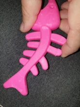 Kapmore-juguete para morder de caucho resistente para cachorros, forma de hueso de pescado, juguete para morder para perros, juguetes suministros para mascotas de Color aleatorio, 1 ud.