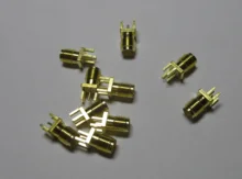 10 Uds 1,6mm SMA clavija soldadura hembra tuerca borde PCB Clip montaje recto oro plateado RF conector soldadura de receptáculo