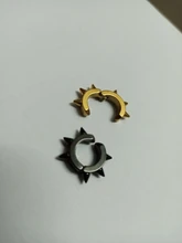 Pendientes sin perforación de acero y titanio, joyería de personalidad, 6 espinas, Punk, para hombres y mujeres