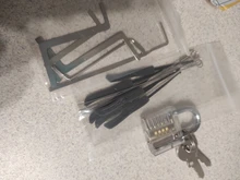 NAIERDI-Juego de Herramientas de cerrajero, Kit de práctica de bloqueo transparente con llave de extracción rota, ganchos de extracción, Hardware, 3 en 1