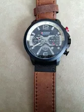 CURREN-Reloj deportivo para hombre, pulsera de cuero, deportivos, de piel militar, esfera de segundos/minutos, masculino