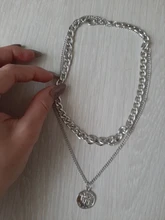 Collar Vintage multicapa con forma de moneda para mujer, Gargantilla, Color dorado y plateado, retrato de moda, cadena gruesa, joyería