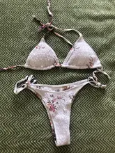 Sexy juego de Bikini estilo Push Up brasileño Tanga de baño vestido vendaje Bikinis mujeres de dos piezas traje de baño Micro Bikini