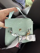 Bolso cruzado de piel sintética con estampado de cocodrilo para bebé, bandolera elegante con lazo