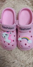 Zapatillas de unicornio para niño y niña, zapatos de arcoíris para niño pequeño, animales, zapatillas de bebé al aire libre, zapatillas de PVC con dibujos animados para niño 2019