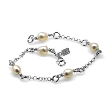 Bracelet 925 Sterling silver m rolo chain 18cm. Women synthetic pearl clasp
Bracelet 925 Sterling silver m rolo chain 18cm. Women synthetic pearl clasp