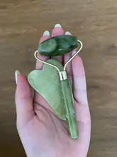 Rodillo masajeador Facial de piedra de Jade, raspador Gouache Natural, masajeador para cara, ojo, cuello, belleza, cuerpo de elevación, relajación, Gua Sha, herramienta de desintoxicación