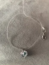 Collares cuadrados de imitación de perlas de cristal para mujer, gran oferta, poder de circonita, hilo de pescar transparente Invisible