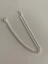 Cadena lateral De 2mm para mujer, De Plata De Ley 925 De 16 , 18, 20 , 22 y 24 , collares con colgantes, collar De plata