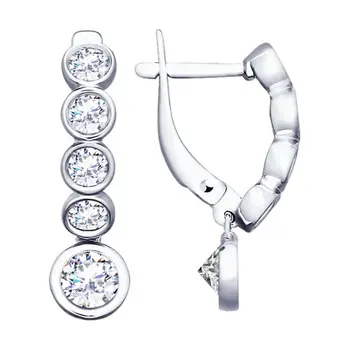 SOKOLOV Silver drop earrings with stones with cubic zirconia, fashion jewelry, silver, 925, women's male, long earrings
SOKOLOV Silver drop earrings with stones with cubic zirconia, fashion jewelry, silver, 925, women's male, long earrings