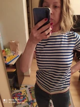 Knitted T-Shirt Tops Short-Sleeve Women Clothes Warmsway Striped Tees Woman Summer Casual