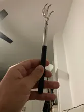 Garra telescópica compacta, masajeador rascador trasero de acero inoxidable, ajustable, para rascar la espalda, protector de mano