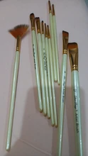 10 Uds el pelo de Nylon mango de madera de pintura acuarela cepillo pluma pincel de bricolaje pintura al óleo acrílica pinceles pintura arte Dropship