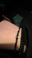 3 unids/set cubo a la moda pulsera de cuentas de los hombres negro mate pulsera de cuentas de piedra conjuntos para hombres regalo de la joyería