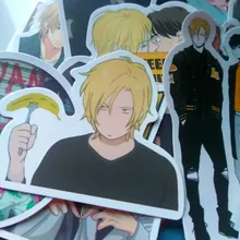 Pegatinas de peces de plátano de Anime, para papelería, portátil, monopatín, PVC, mochila, botella, bicicleta, pegatina impermeable para coche, 10/30/50 Uds.