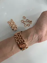 Correa de acero inoxidable para Apple Watch SE 6 5 4, banda de 40mm y 44mm, pulsera de eslabones de Metal para iwatch Series 1, 2, 3, 42mm y 38mm