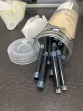 Pluma estilográfica desechable de 3,4mm de diámetro, recargas de cartuchos de tinta, botella/juego de bolsas, azul/negro/rojo, suministros de papelería de oficina, 50 Uds.