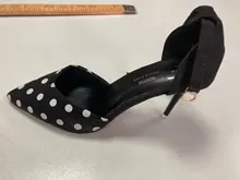 Sandalias de lunares para mujer, zapatos de punta estrecha a rayas de 6cm de tacón fino, zapatillas cómodas sin cordones de 7cm, verano 2019