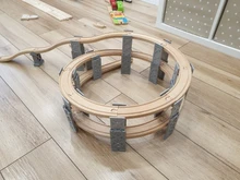 Vías de tren de madera de haya para niños, accesorios de túnel de puente de vía férrea, piezas de tren de madera, juguetes educativos para niños, regalos