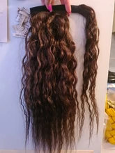 S-noilite-coleta de pelo humano para mujer, extensión de cabello liso y curvado de 14 -22, resaltado, marrón Natural, con Clip