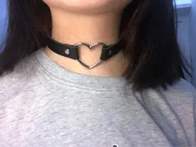 Gargantilla gótica Punk de cuero PU para mujer, cadena con hebilla de corazón, Collar, joyería para fiesta, accesorios para el cuello 2021