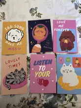 Ins-tarjetas postales de gato de dibujos animados Kawaii, Tarjetas de Navidad, accesorios para posar, tarjeta de felicitación de cumpleaños, regalo de Año Nuevo
