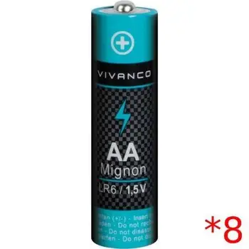 Pack 8 Vivanco batteries 38027 Aa 1.5V electronic batteries
Pack 8 Vivanco batteries 38027 Aa 1.5V electronic batteries