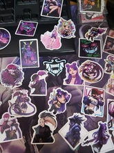 Pegatinas KDA para portátil, juego de pegatinas para guitarra, equipaje, monopatín, teléfono, bicicleta, impermeable, pegatina de Graffiti, juguetes para niños, 10/30/50 unidades