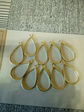 10 Uds 20*37mm tres de aleación de Color accesorios de la joyería encanto gota de agua hueco pegamento en blanco colgante bandeja bisel 12C40