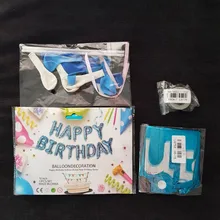 WEIGAO-Conjunto de globos de aluminio azul, decoración de primer cumpleaños, número de un año, suministros de decoración para Celebración de Bebé y Niño