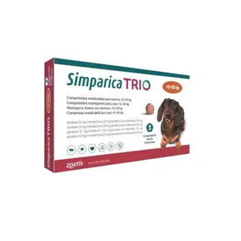 SIMPARICA TRIO 5 - 10 kg 3 COMPR. ZOETIS. Internal and external antiparasitic for dogs
SIMPARICA TRIO 5 - 10 kg 3 COMPR. ZOETIS. Internal and external antiparasitic for dogs