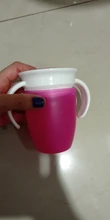 Taza de beber de aprendizaje para bebé, con tapa abatible de doble manija, a prueba de fugas, sin BPA, 360 grados