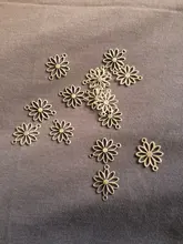 15 Uds Charms conector de flor 25x19mm ajuste para hacer colgantes antiguos, color plata Vintage bronce tibetano, joyería artesanal DIY