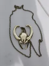 Collar de thor 2 the dark world para hombre y mujer, colgante de casco Loki, joyería de oro antigua vintage para hombres y mujeres, venta al por mayor