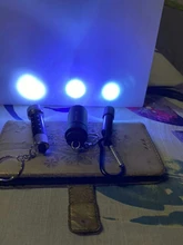 1 Mini llavero linterna de bolsillo USB recargable LED lámpara linterna de luz impermeable