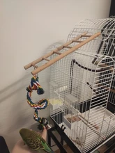1 Uds Swing de escalera escalada de madera escaleras para pájaros juguetes loro juguete hámster de juguete artesanal jaula decoración suministros