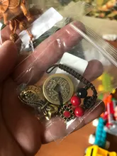 Llavero colgante de Feng Shui de la suerte, cuerda hecha a mano, de latón Vintage, bolsa de dinero, joyería antigua, cinco emperadores, llaves de coche
