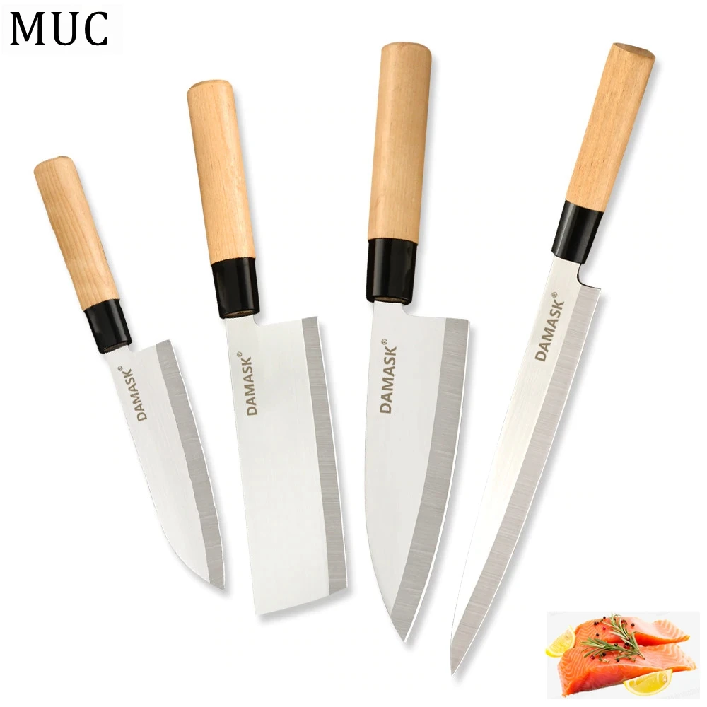 DAMASK сашими кухонные ножи из нержавеющей стали японские Santoku суши нож шеф повара