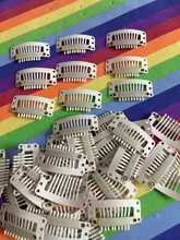 Alegría y belleza 40 unids/lote U rubia/marrón/Negro/plata/luz marrón Snap Clip para el cabello Peluca de extensión de 32mm