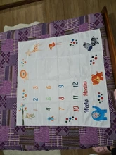 Manta de Milestone para crecimiento mensual de bebé, fondo con patrón de dibujos animados, toalla de memoria