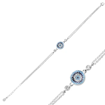 Silver 925 Sterling Mixed Zircon Cubic Zirconia Bracelet 
Silver 925 Sterling Mixed Zircon Cubic Zirconia Bracelet