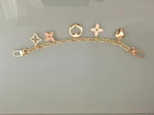 Correa de cadena de diseñador con flor dorada, cadena de metal plateado para bolso, accesorios, Hardware de alta calidad