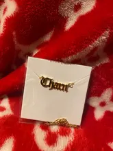 Collares de nombre personalizados en inglés antiguo para hombre y mujer, cadena de acero inoxidable, Color dorado y plateado, colgante, joyería