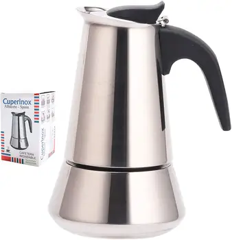 CUPERINOX Italian induction coffee maker | 2 cups | express coffee maker for induction plates and vitroceramic | Stainless steel | a
CUPERINOX Italian induction coffee maker | 2 cups | express coffee maker for induction plates and vitroceramic | Stainless steel | a