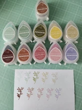 Juego de almohadillas de tinta de gota de agua para álbum de recortes, sellos de goma de aceite, almohadilla de tinta en forma de Kwaii, decoración de libros de boda, bricolaje