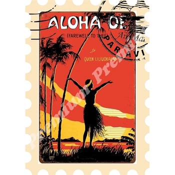 

Hawaii souvenir magnet vintage tourist poster